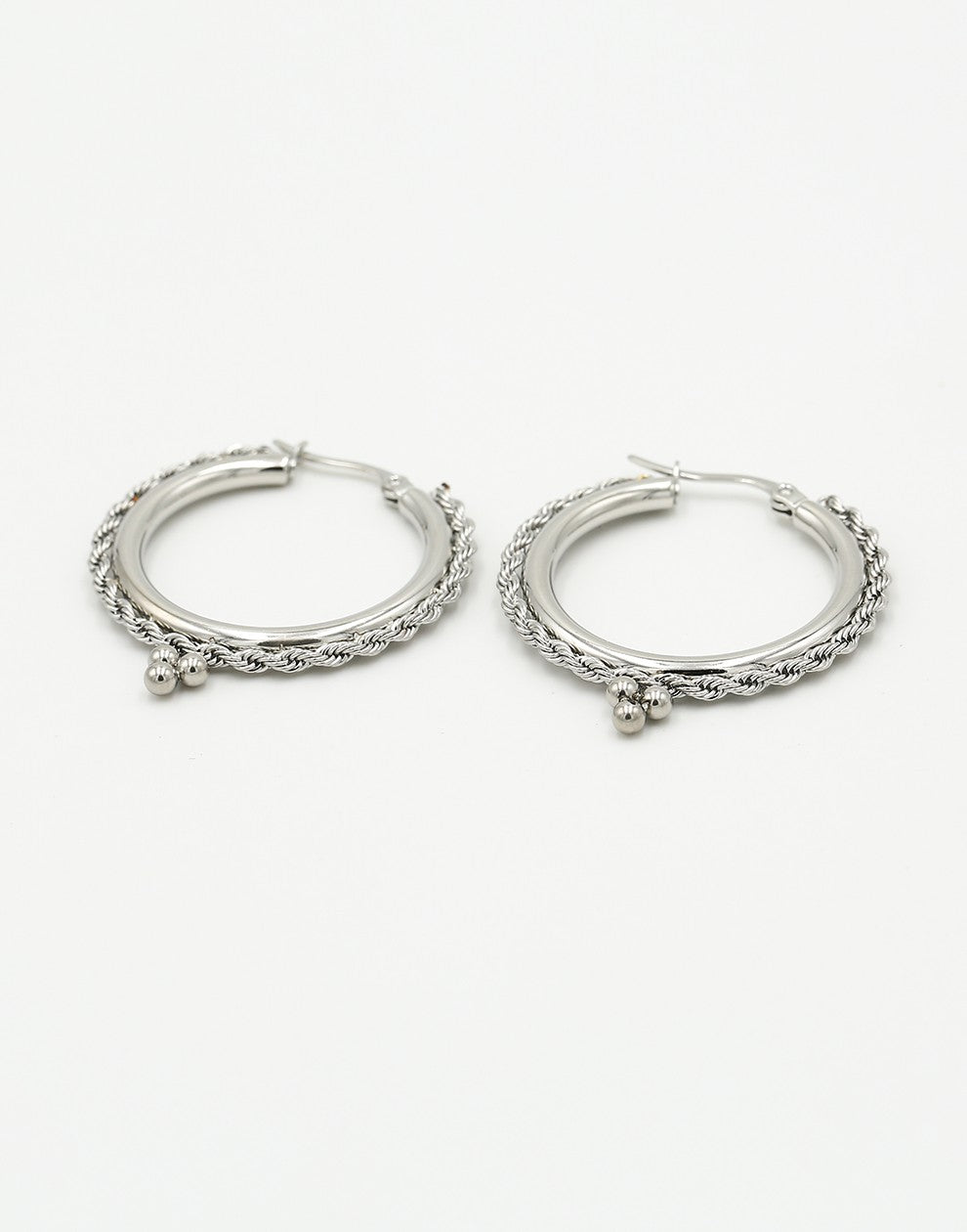 Hoops bali tribal zilverkleurig