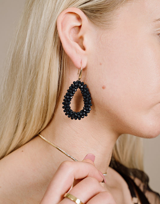 Druppel oorbellen donker blauw