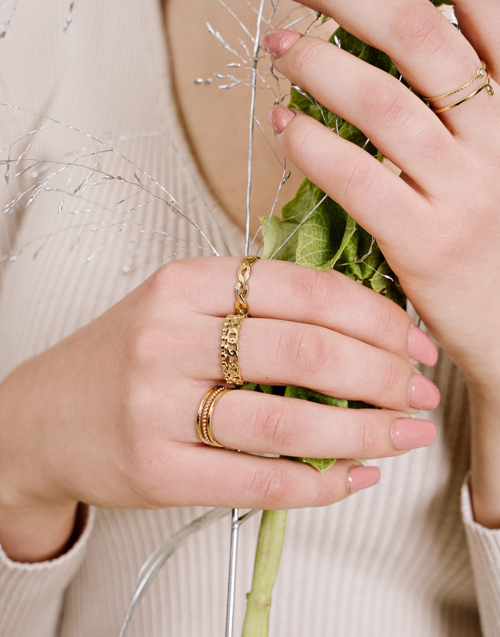 Ringen set goudkleurig