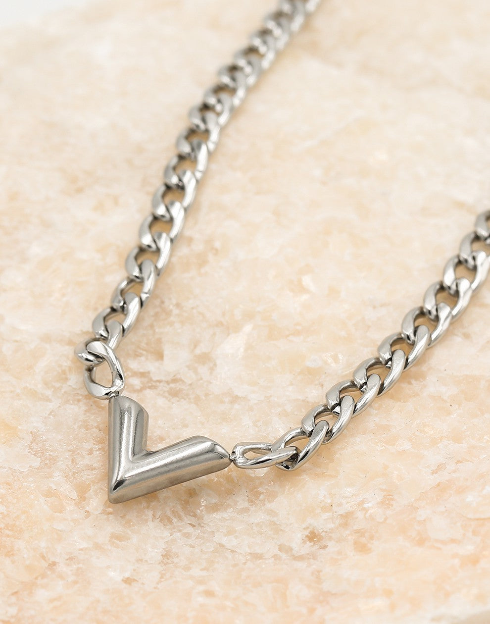 Schakelketting v zilverkleurig grof