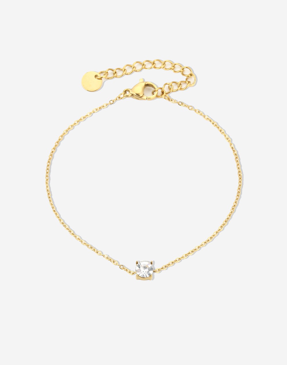 armband met steentje goudkleurig