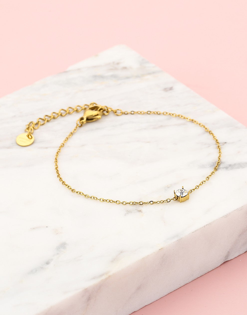 armband met steentje goudkleurig