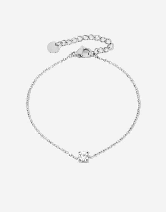 armband met steentje zilverkleurig