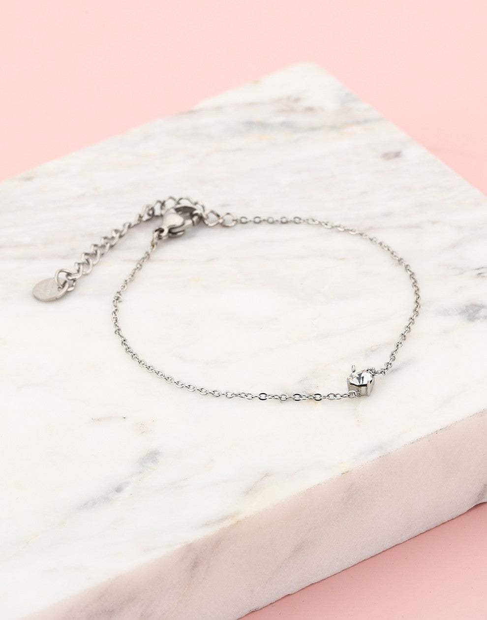 bracelet with silver-colored stone