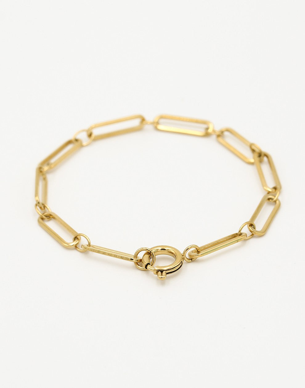 paperclip schakelarmband goudkleurig