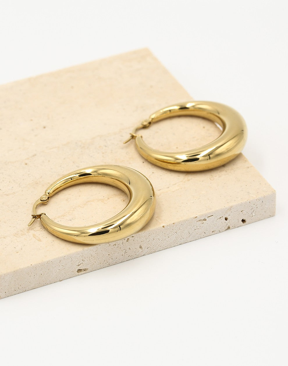 Oorringen chunky hoops goudkleurig