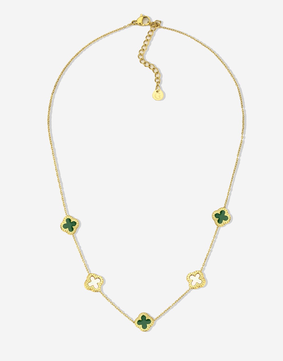 Ketting klavers parel groen