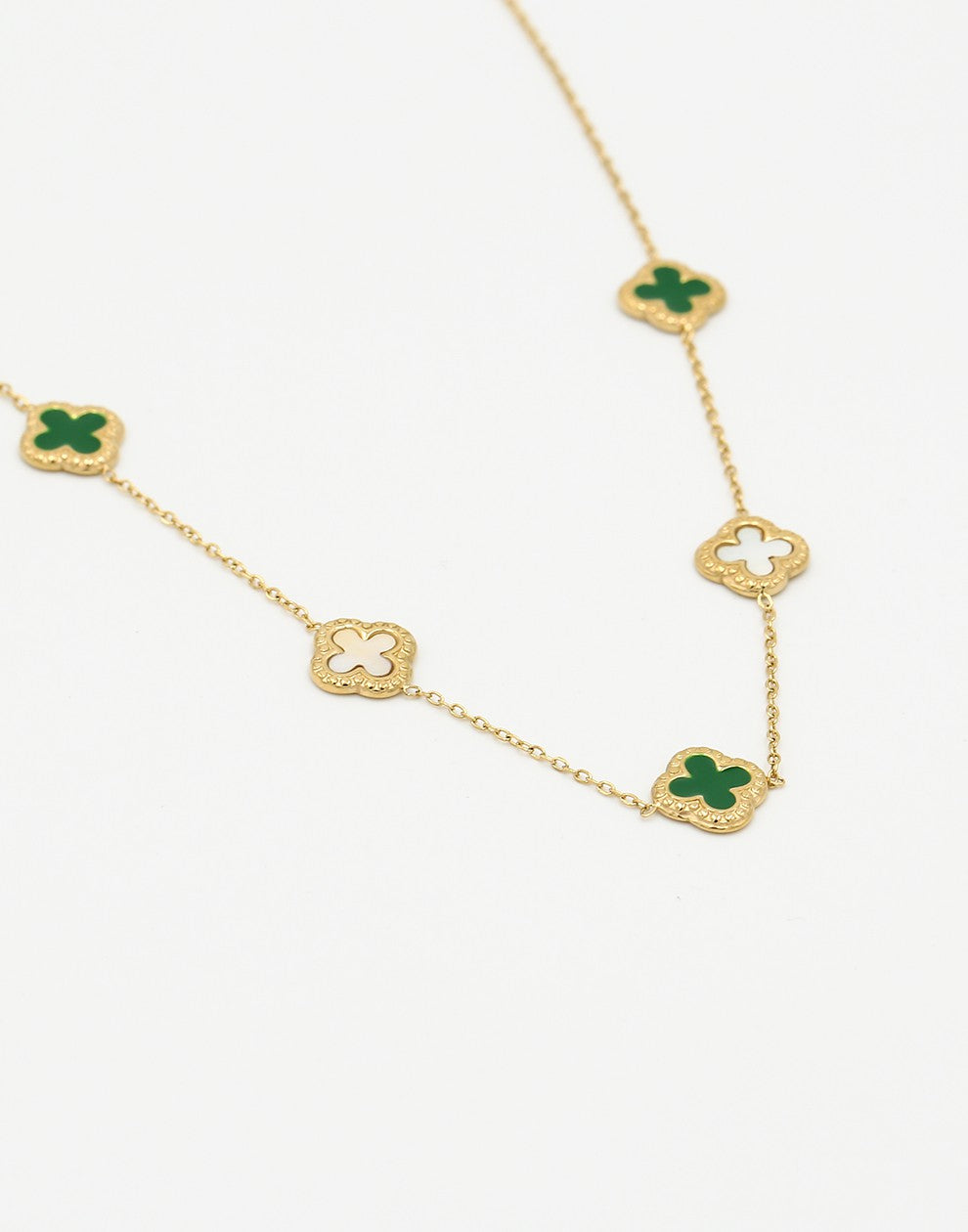 Ketting klavers parel groen