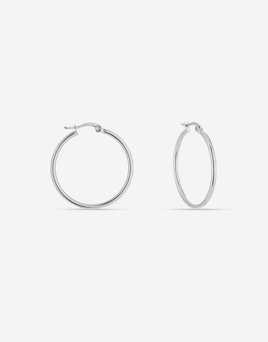 Dunne creolen zilverkleurig 30mm