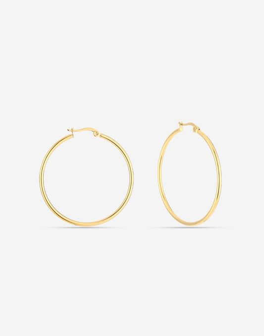 Dunne creolen goudkleurig 40mm