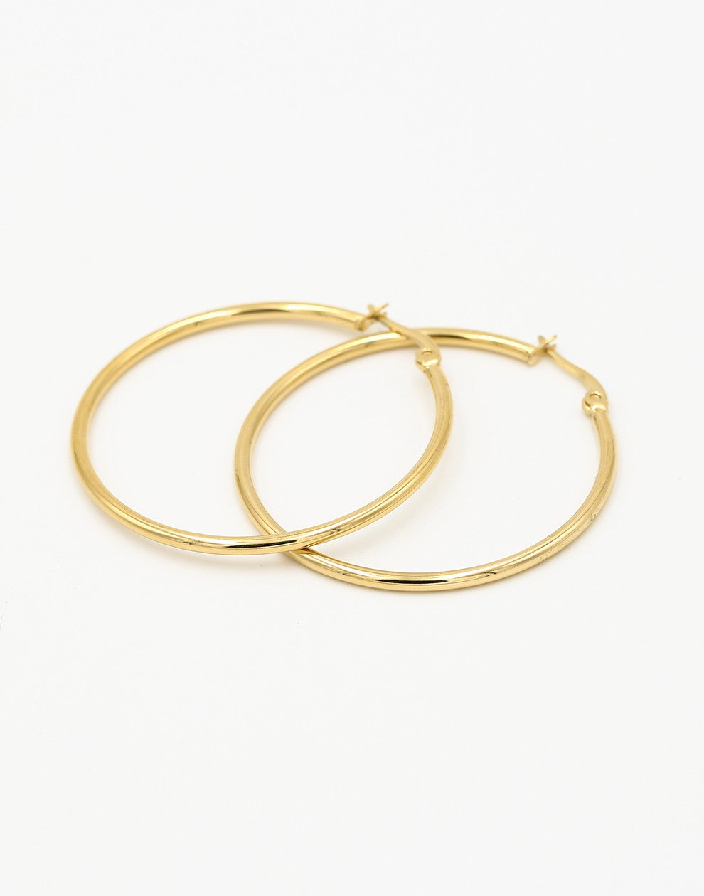 Dunne creolen goudkleurig 40mm