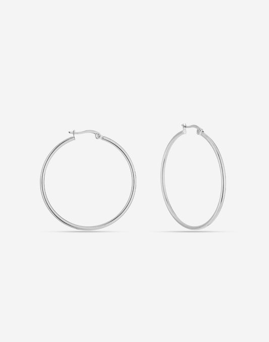 Dunne creolen zilverkleurig 40mm