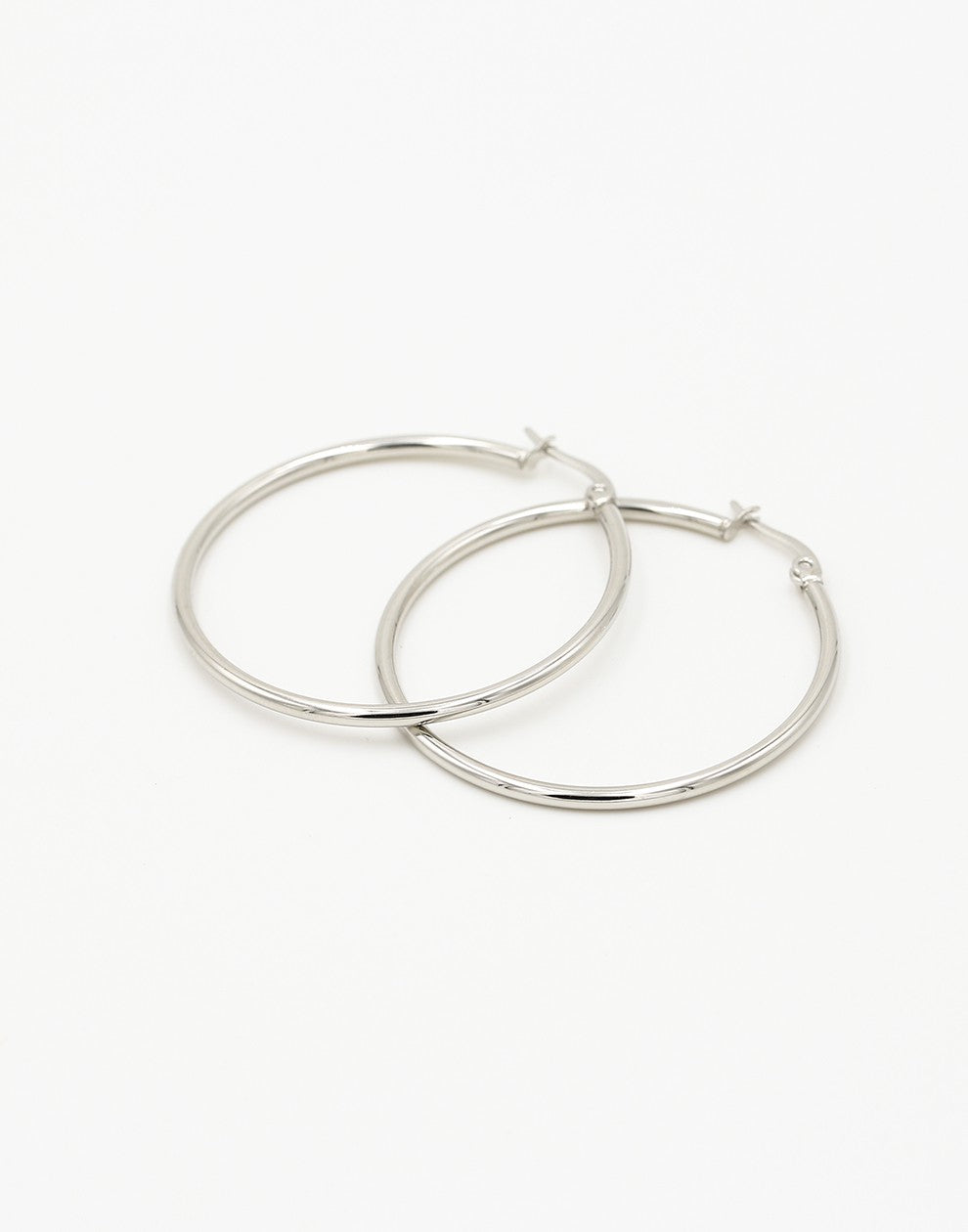 Dunne creolen zilverkleurig 40mm