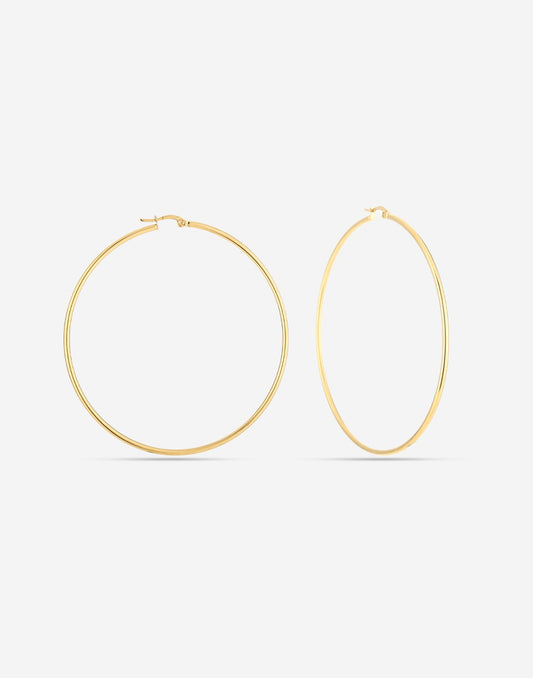 Dunne creolen goudkleurig 60mm