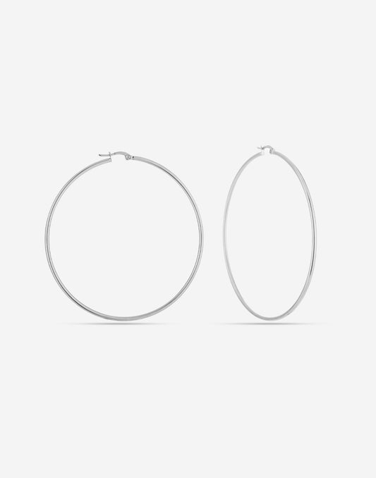 Dunne creolen zilverkleurig 60mm