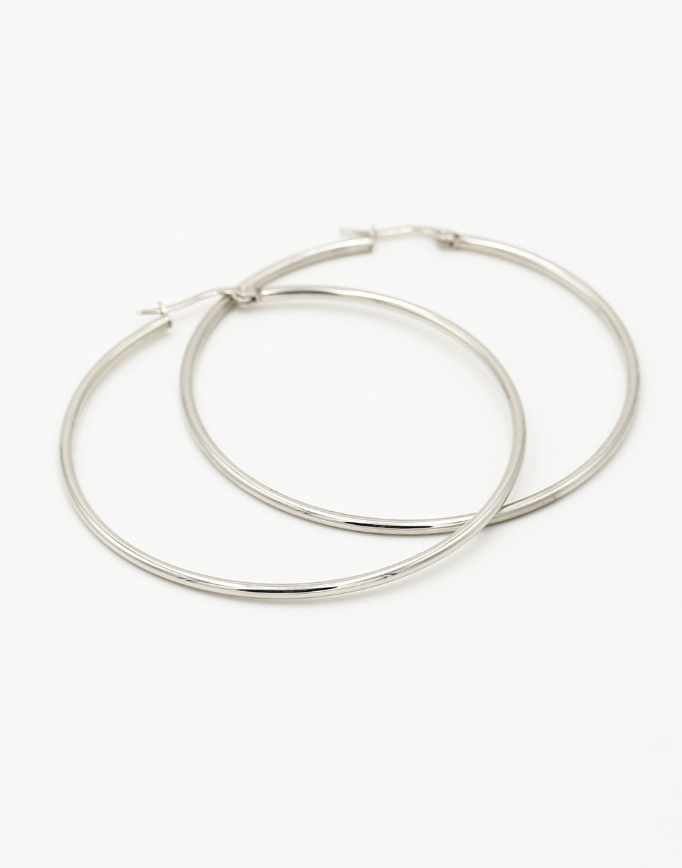 Dunne creolen zilverkleurig 60mm