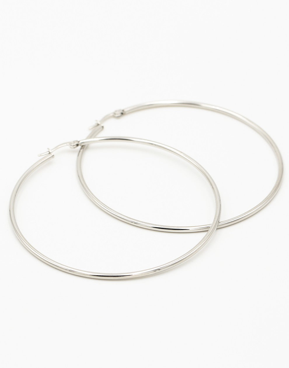 Dunne creolen zilverkleurig 65mm