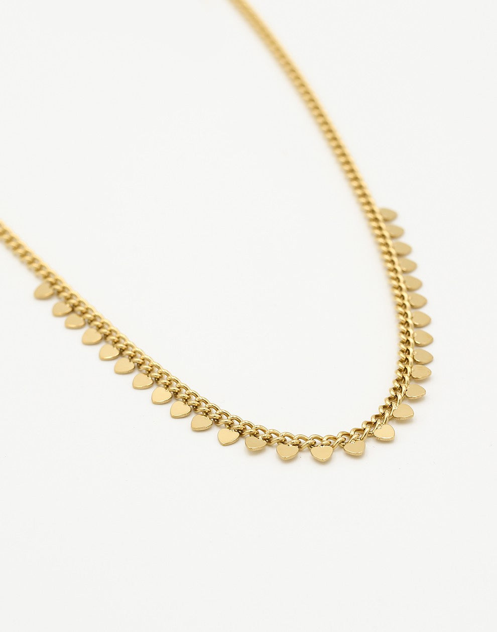 Schakelketting met hartjes goudkleurig