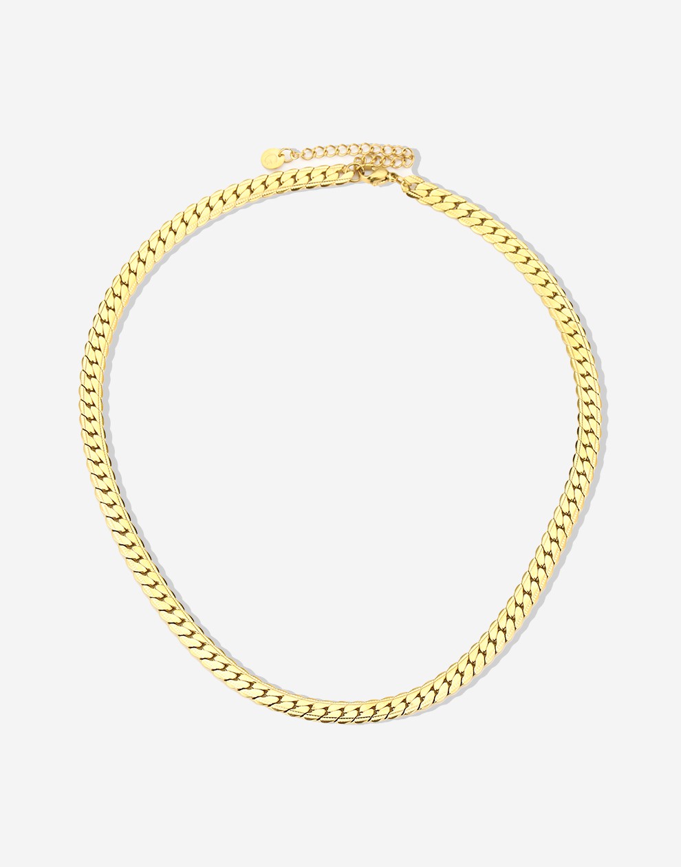 Platte schakelketting goudkleurig