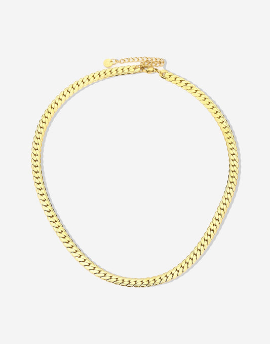 Platte schakelketting goudkleurig