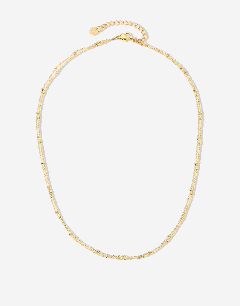 Ketting goudkleurig bolletjes dubbel