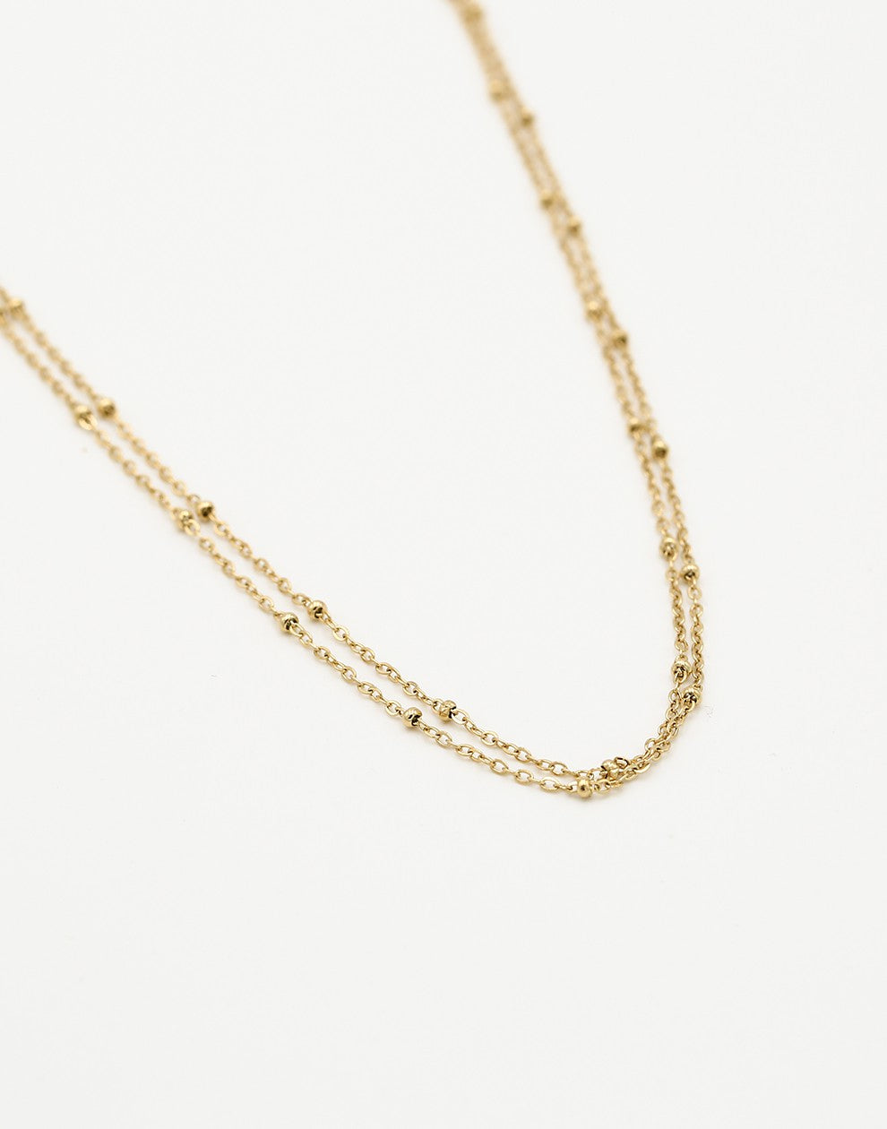 Ketting goudkleurig bolletjes dubbel