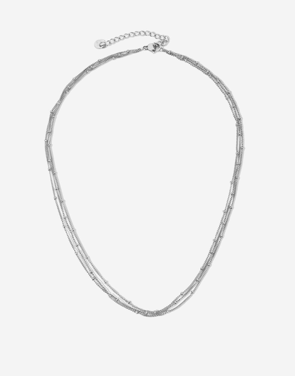 ketting zilverkleurig bolletjes drielaags