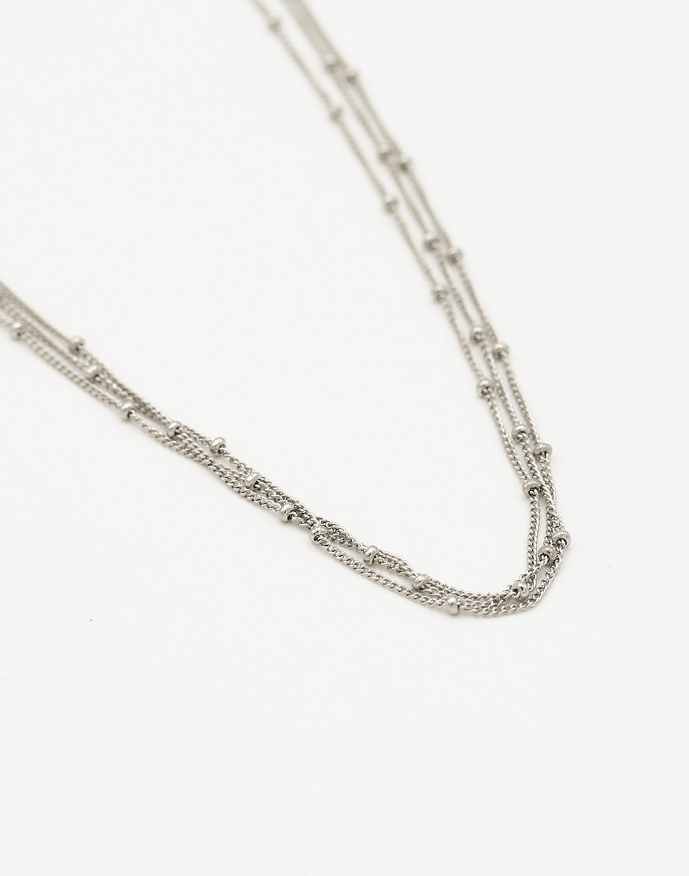 ketting zilverkleurig bolletjes drielaags