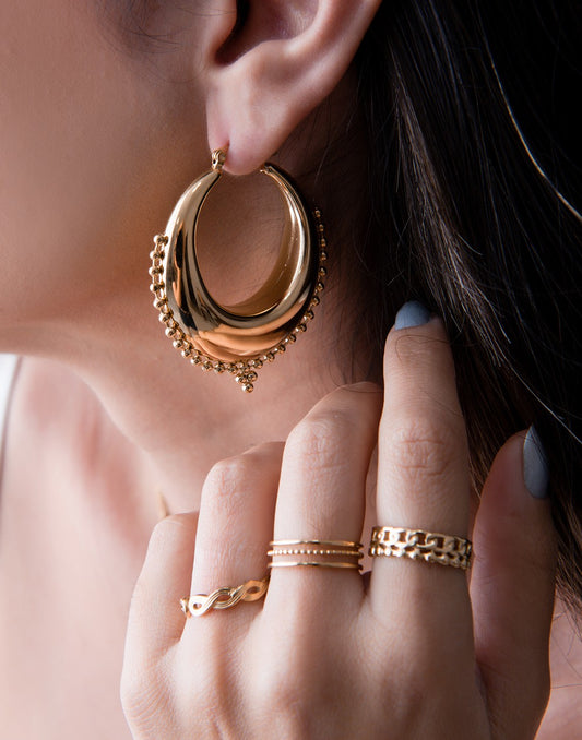 Bali hoops balls XL gold-colored