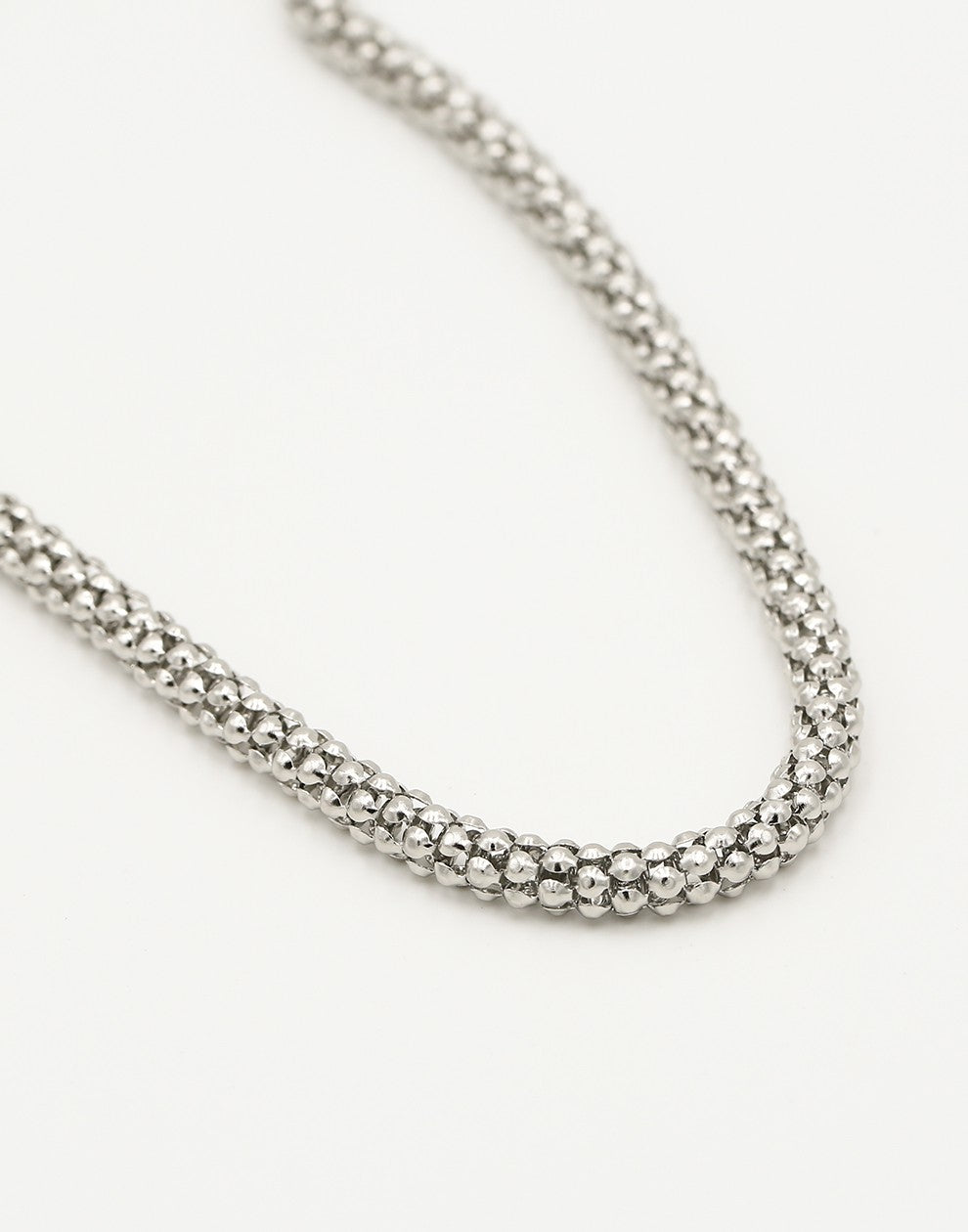 Silver-colored snake chain