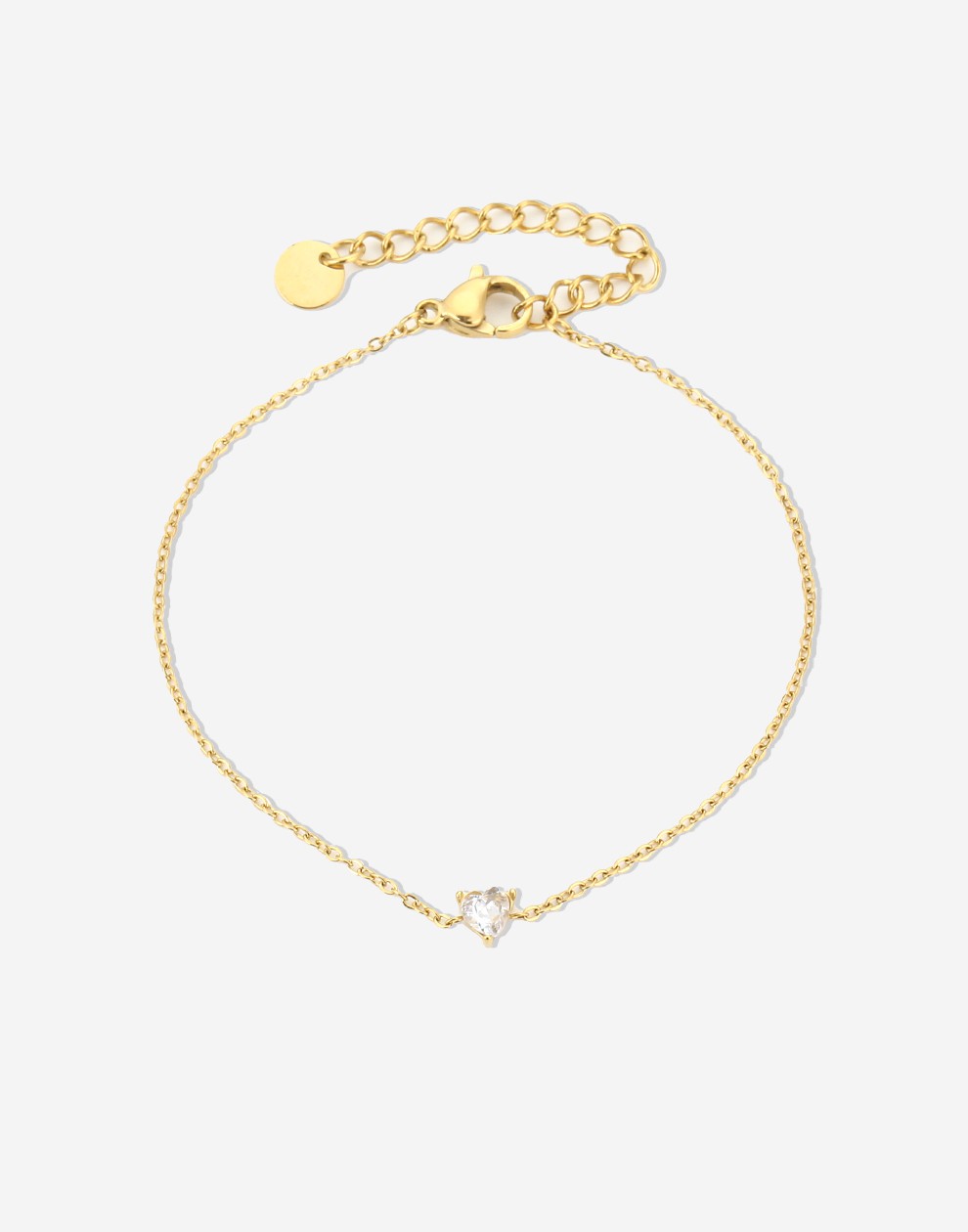 Armband steentje hartje goudkleurig