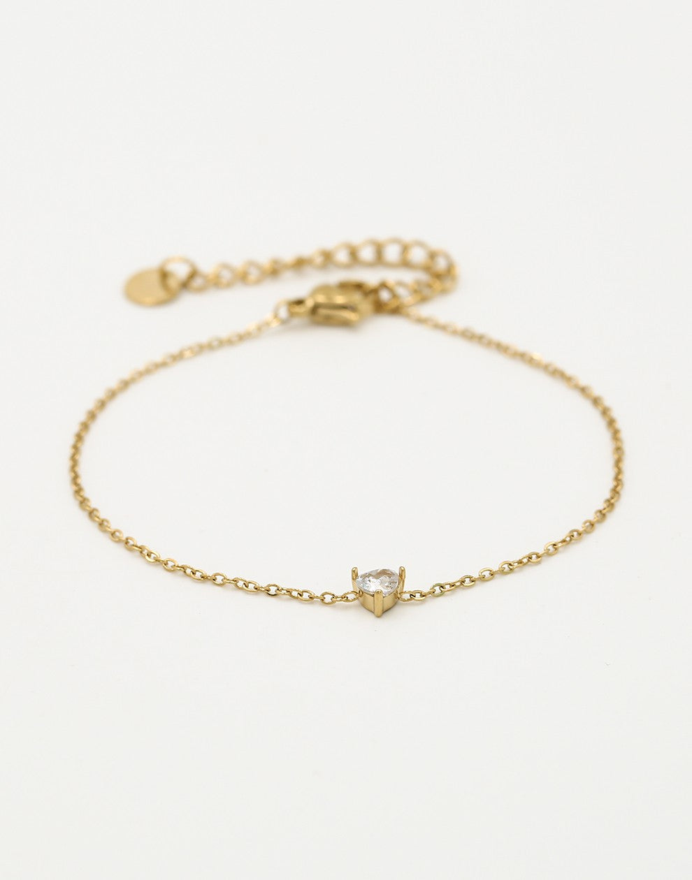 Armband steentje hartje goudkleurig