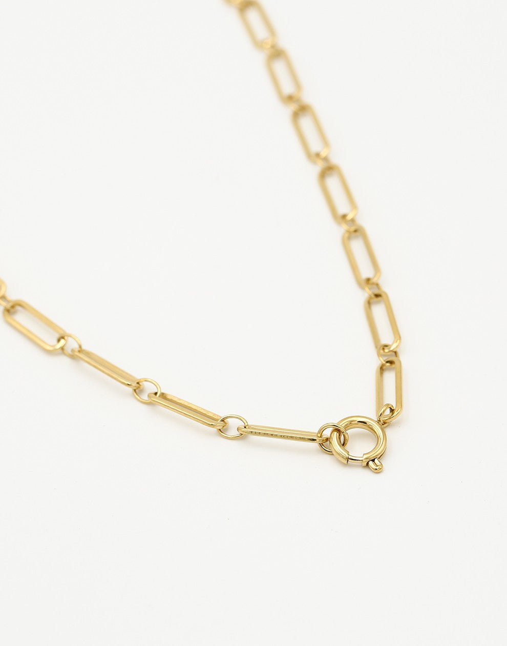 Paperclip schakelketting goudkleurig
