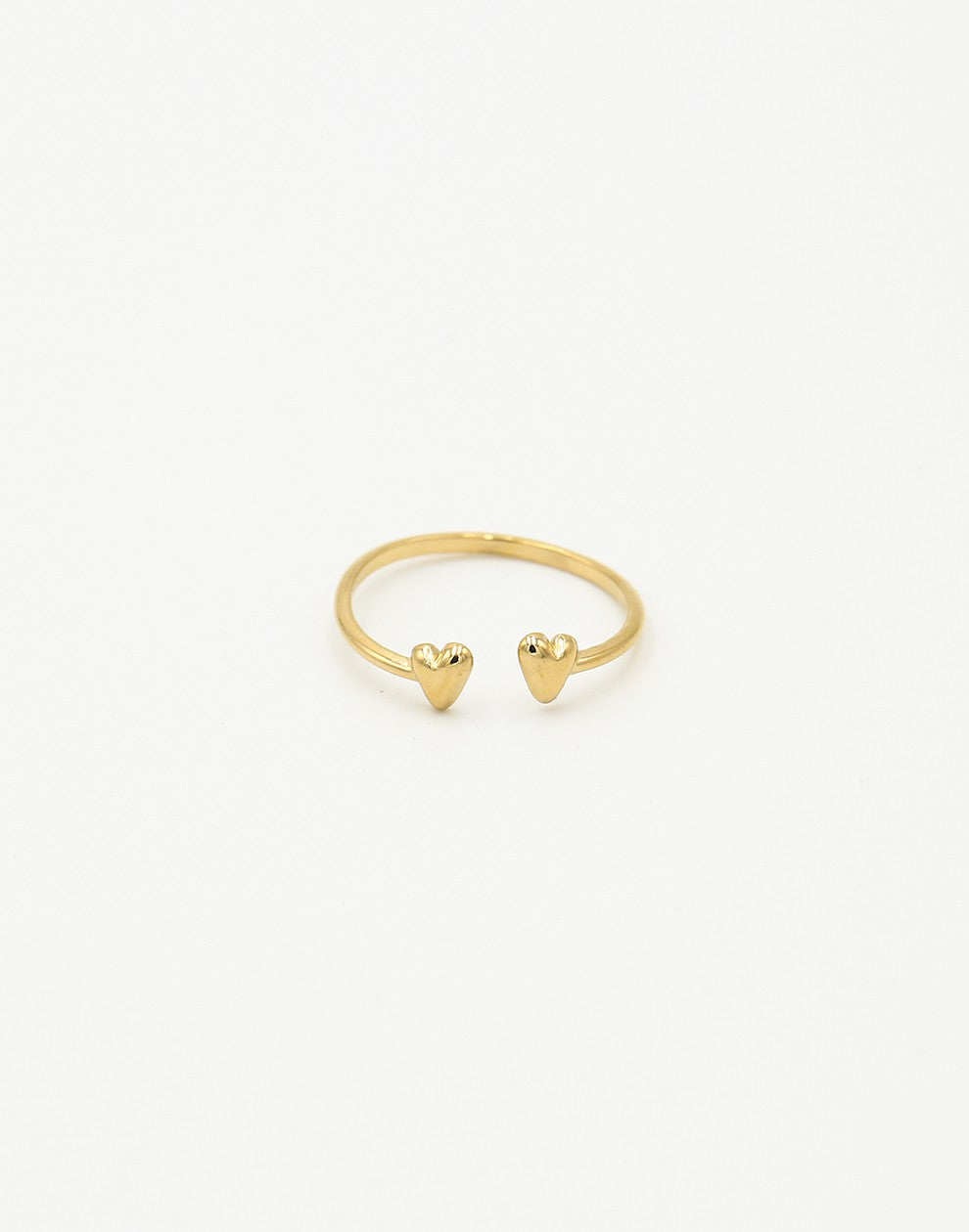 Ring speelse hartjes goudkleurig