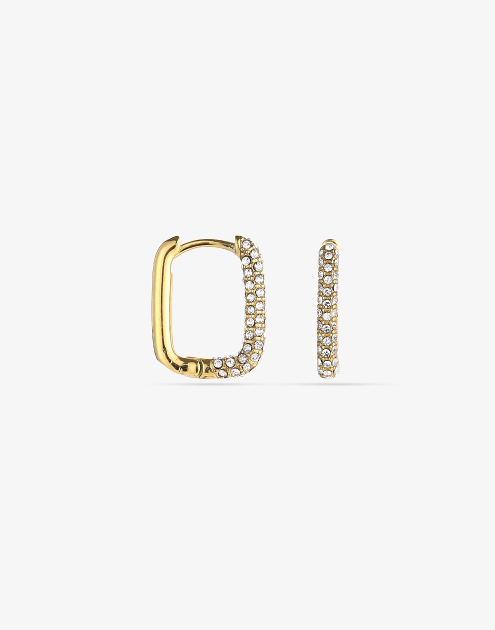 oval earrings with transparent stones