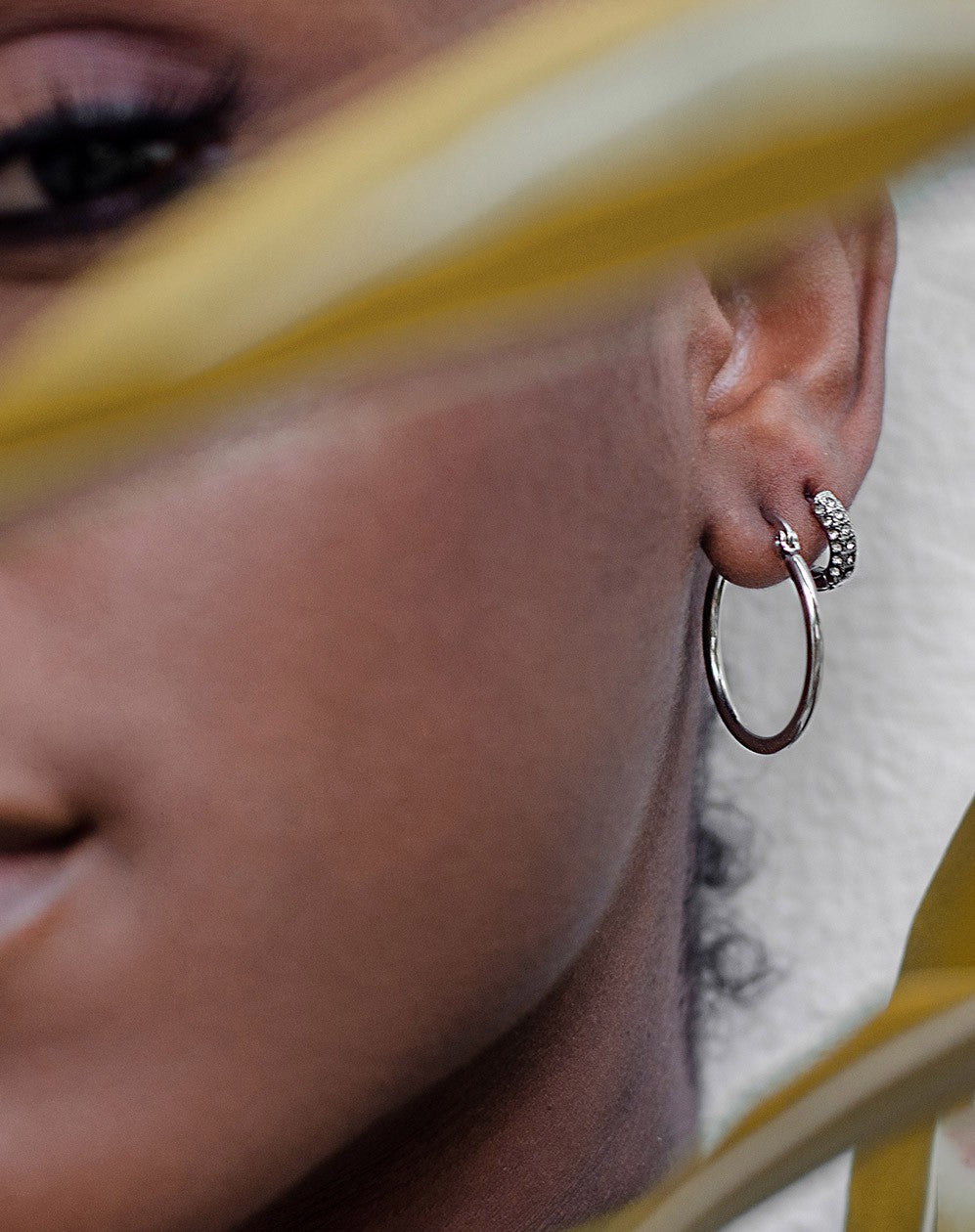 Dunne creolen zilverkleurig 25mm