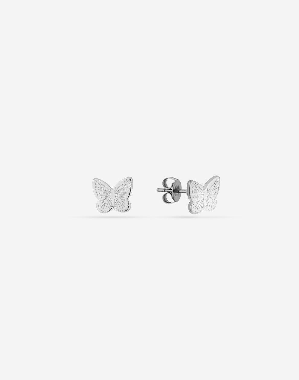 Studs butterfly silver-colored