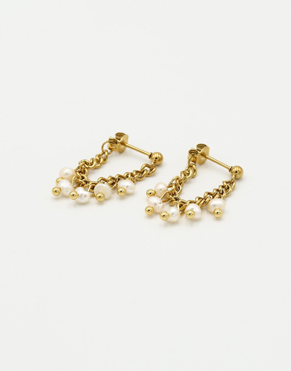 oorbellen ketting & parels goudkleurig
