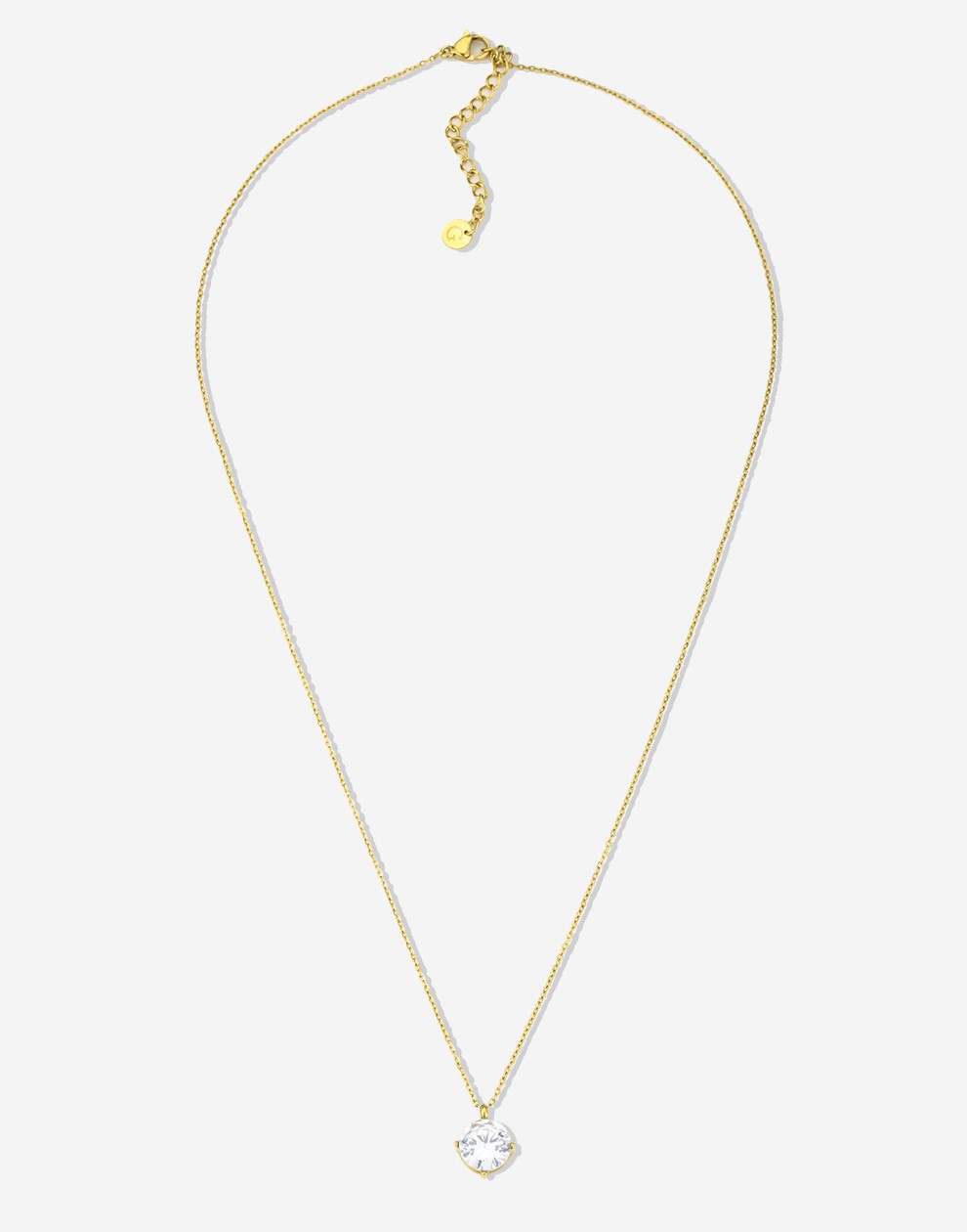 Ketting ronde steen goudkleurig