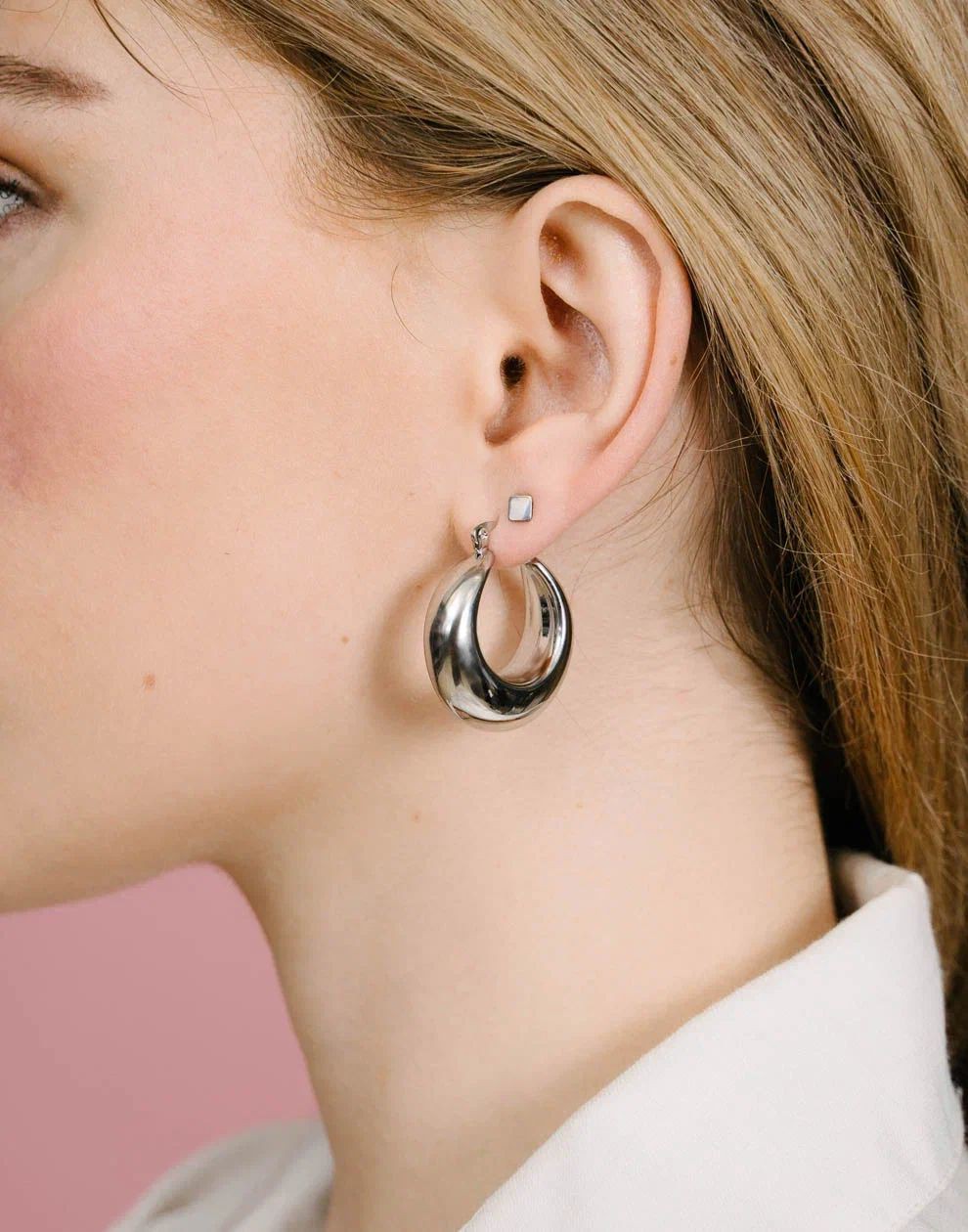 Oorringen vintage hoops zilverkleurig