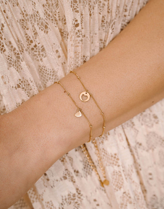 Vriendschapsarmbanden set hartjes goudkleurig