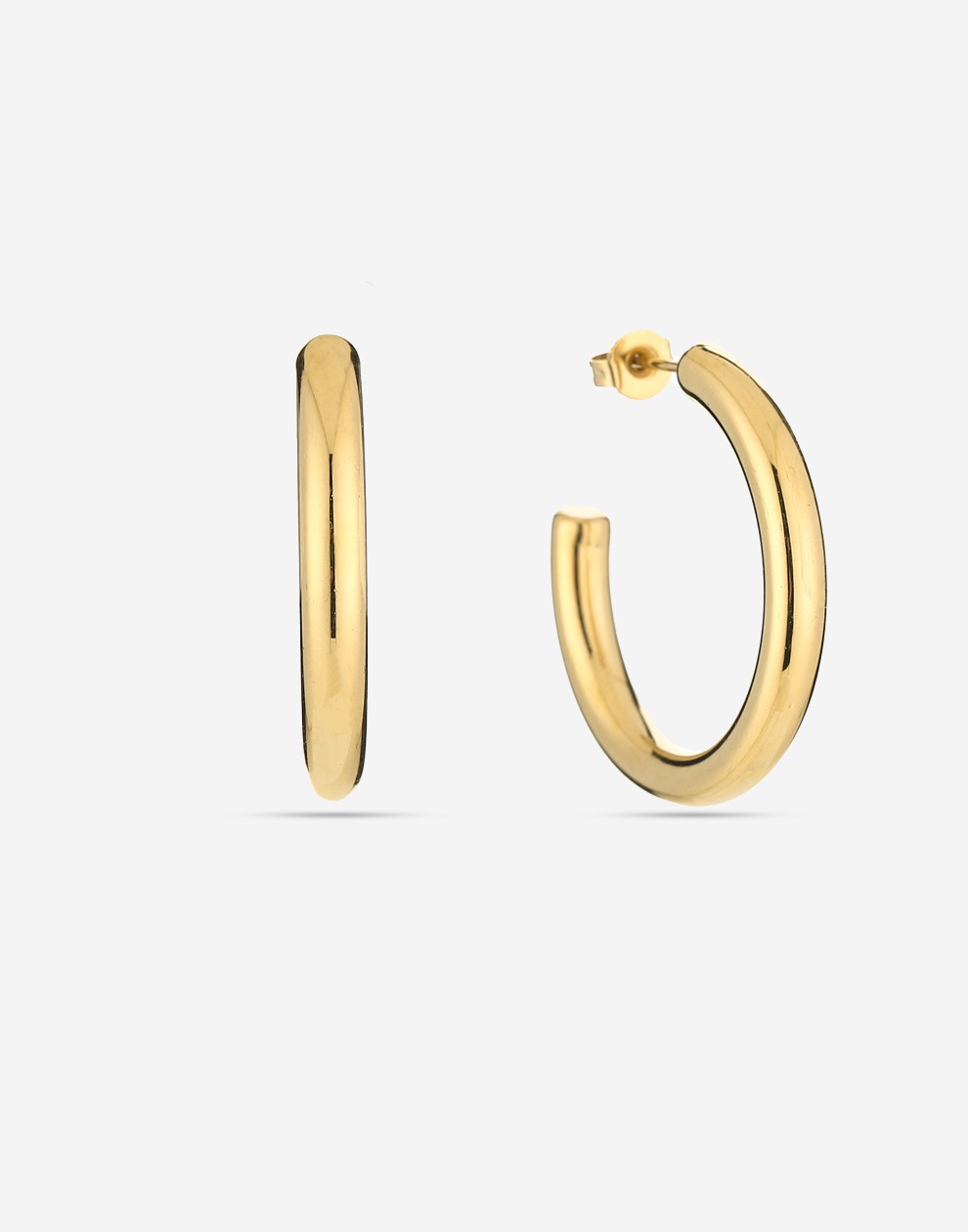 Oorringen rond open goudkleurig