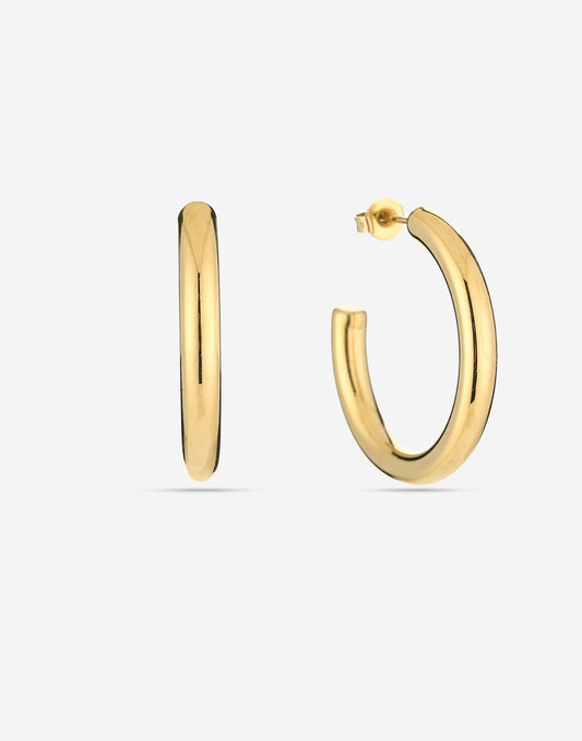 Oorringen rond open goudkleurig