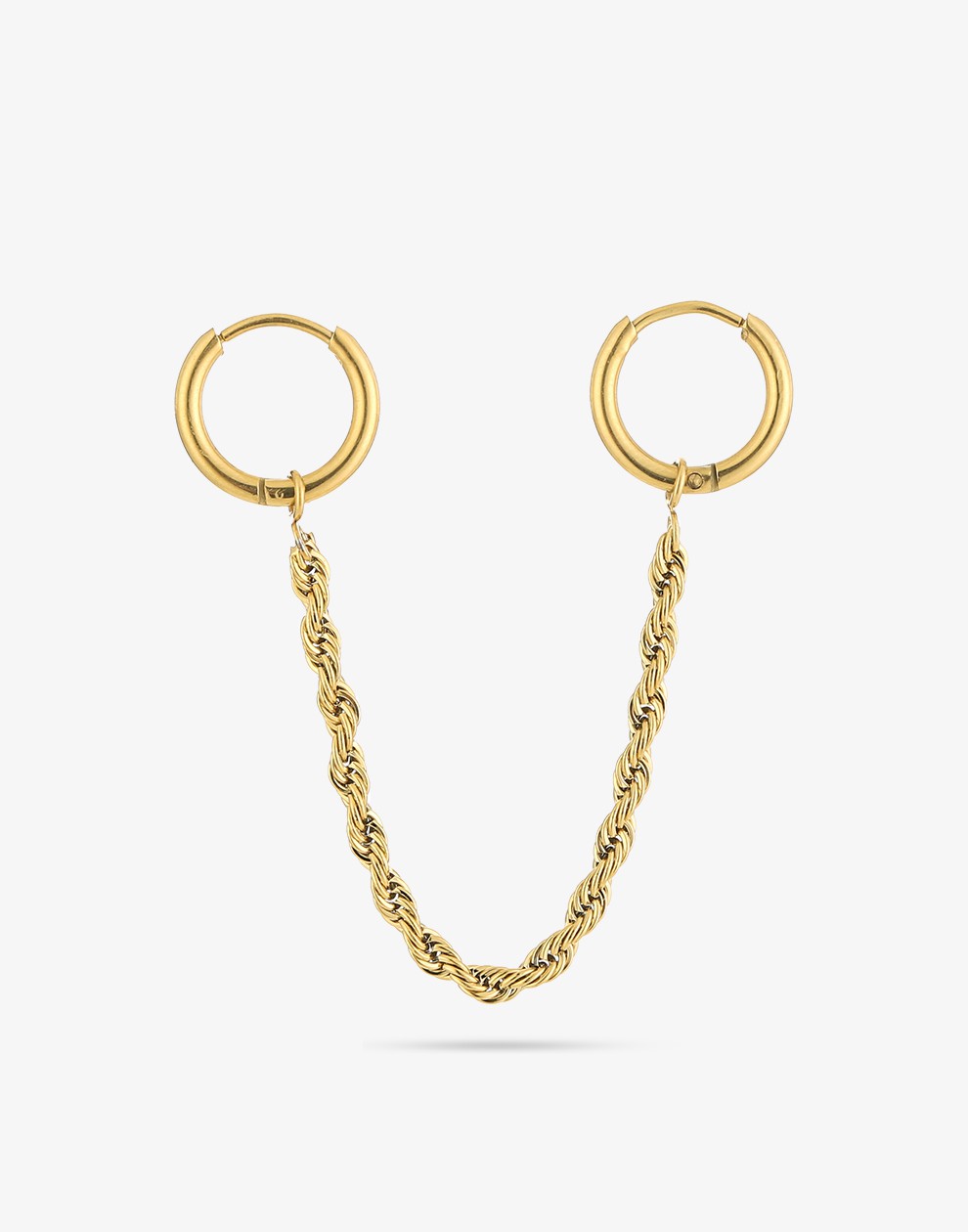 Dubbele oorringen gedraaide chain goudkleurig