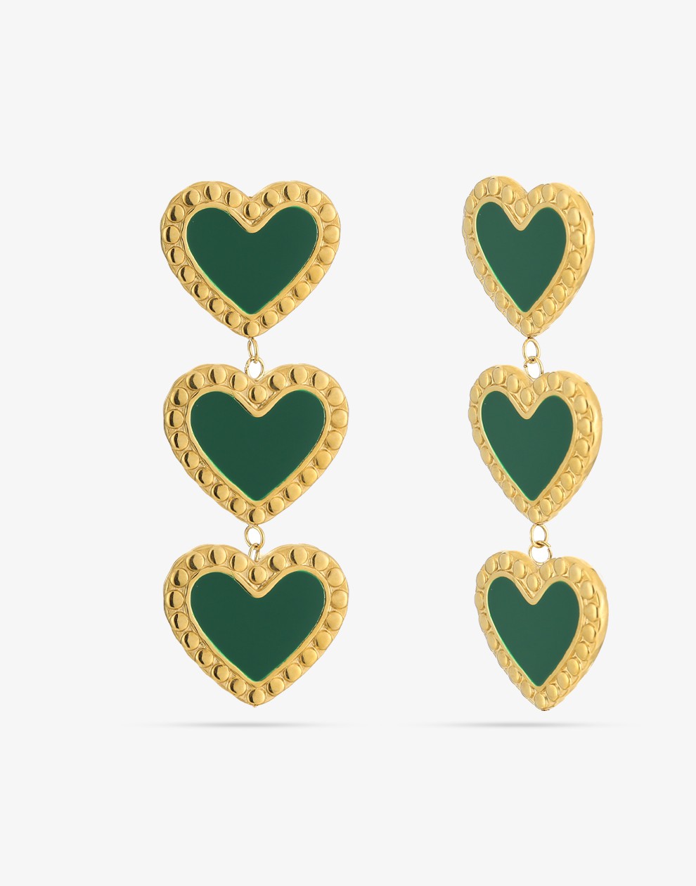 Hartjes oorbellen hanger groen