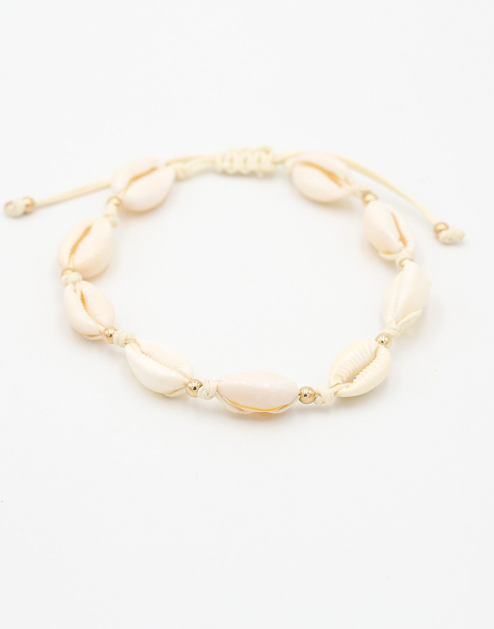 schelpen enkelbandje beige