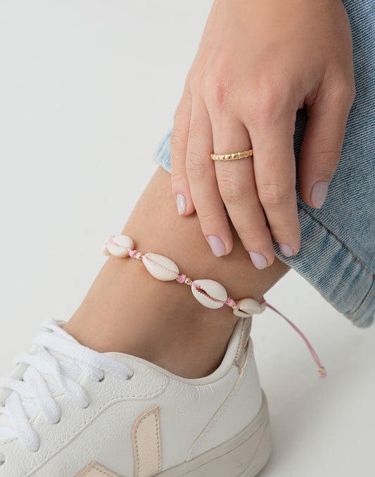 Shell anklet pink