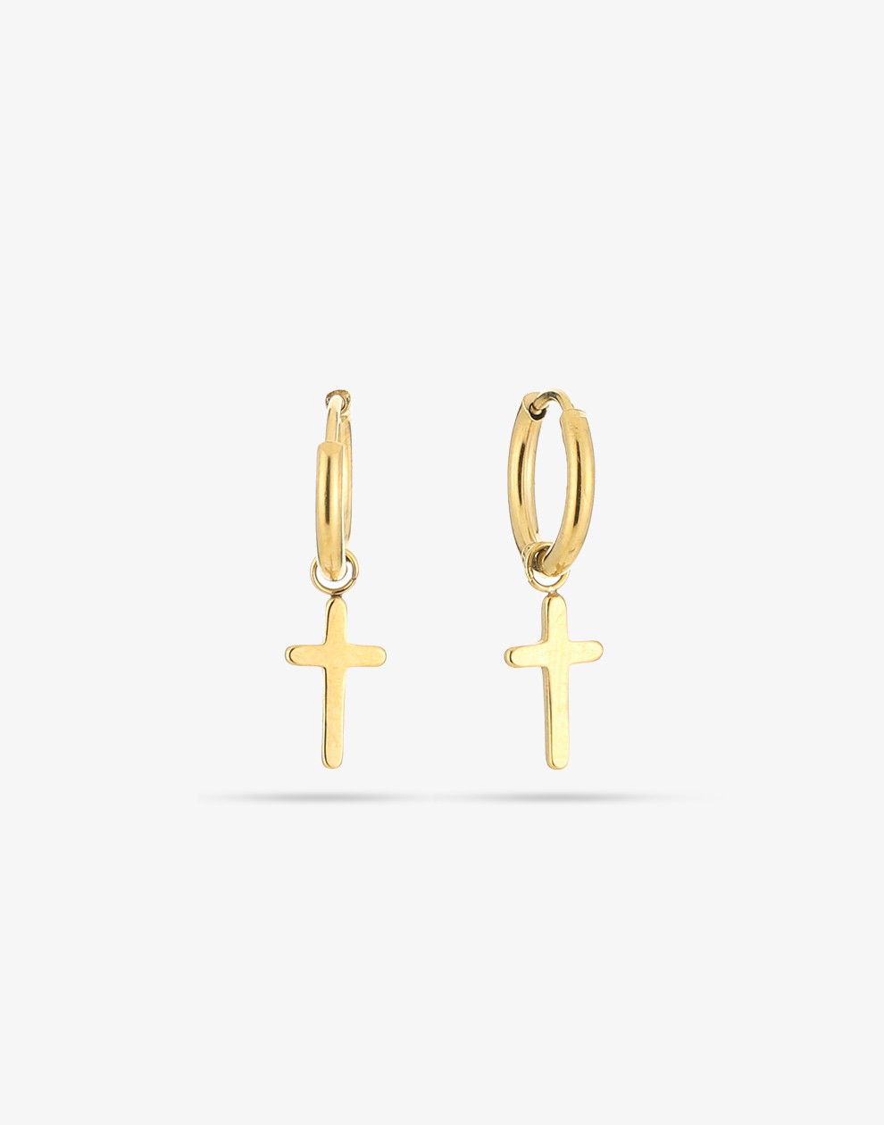 Gold-colored cross earrings