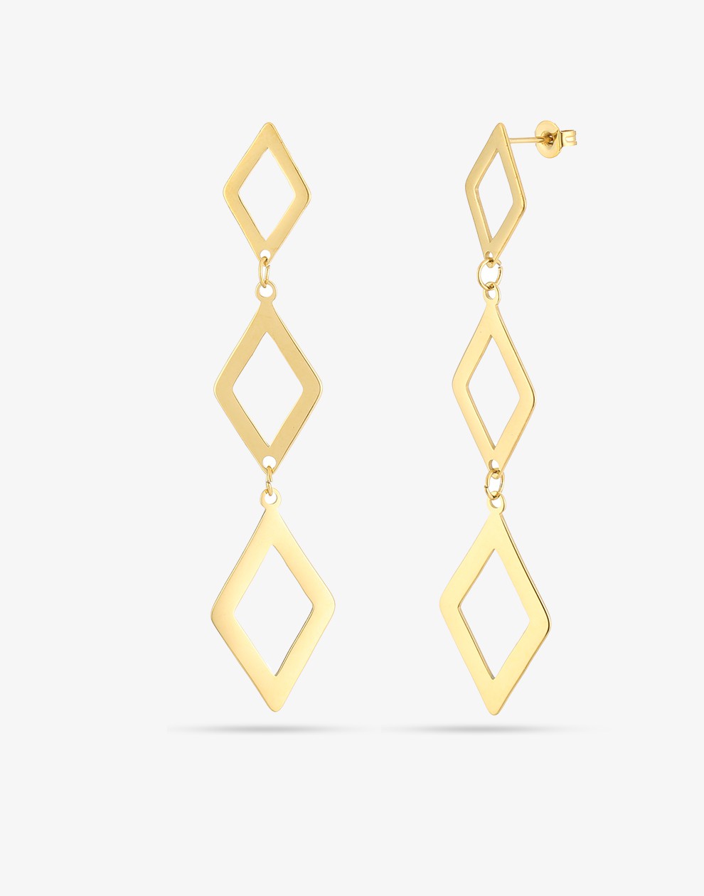 Earrings large diamonds gold-colored