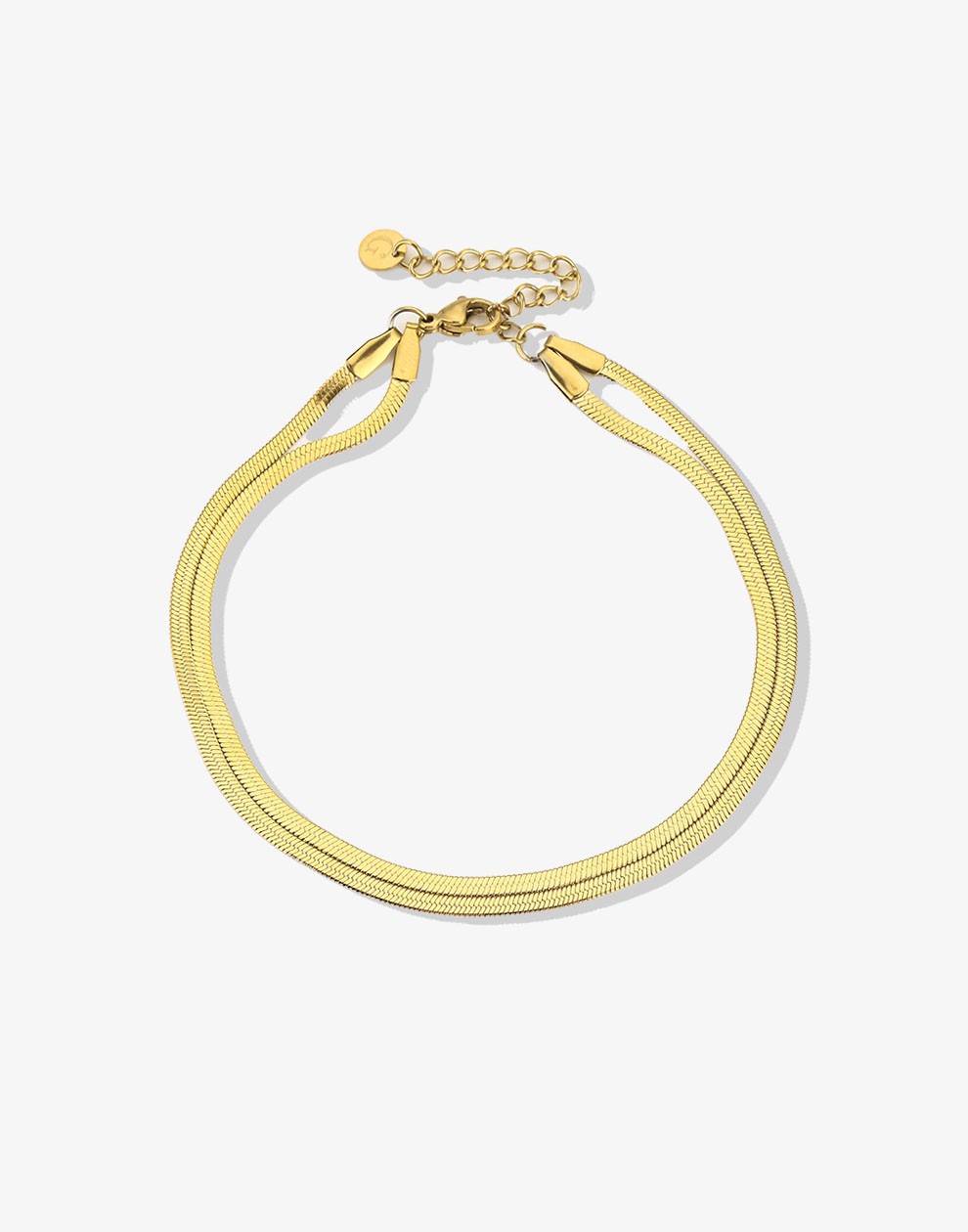 Anklet double snake gold colored